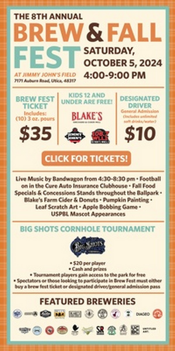 Eighth Annual Brew & Fall Fest at Jimmy John's Field Oct 5, 2024